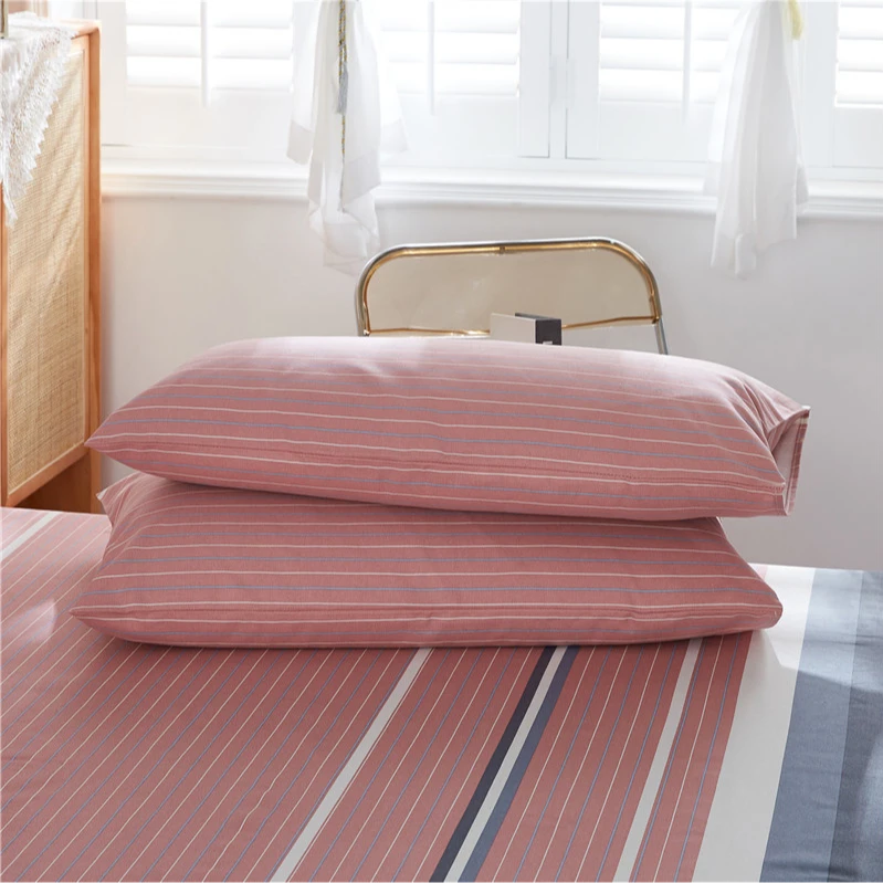 2025新款加厚新疆原棉老粗布枕套亲肤舒适柔软简约印花条纹