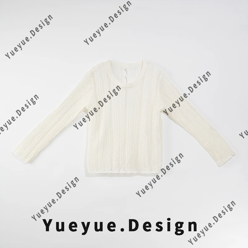 【悦悦专属】 新款薄款设计感后背镂空纽扣针织衫Y327