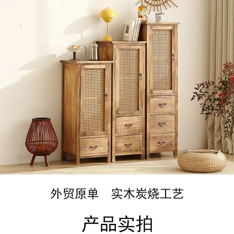 美式复古斗柜客厅收纳柜玄关大容量门厅柜子靠墙边柜储物实木餐边