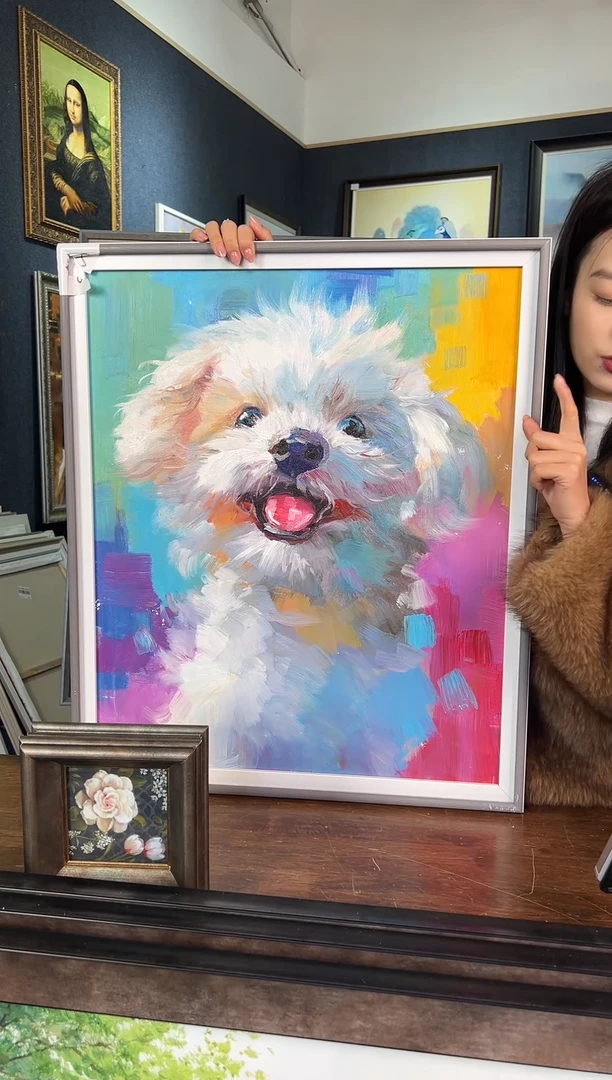【闪购商品】油画26号 50*60 小狗-手绘油画