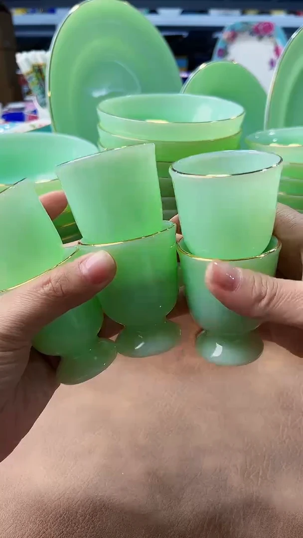 玉瓷高脚酒杯6只