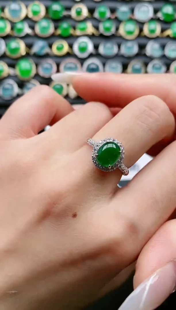 【闪购商品】翡翠戒指银S925镶嵌111111111