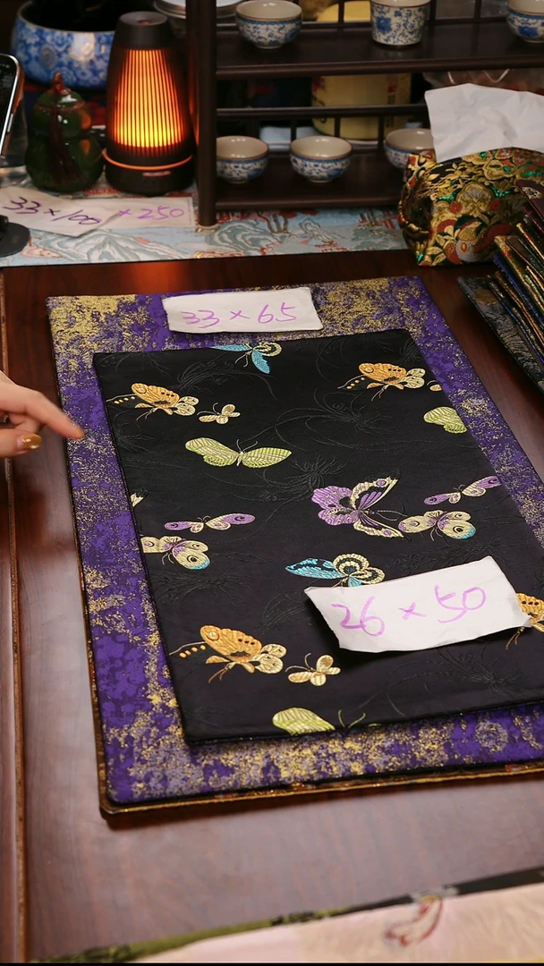 【梦幻蝴蝶双面】中国风干泡织锦茶席26*50