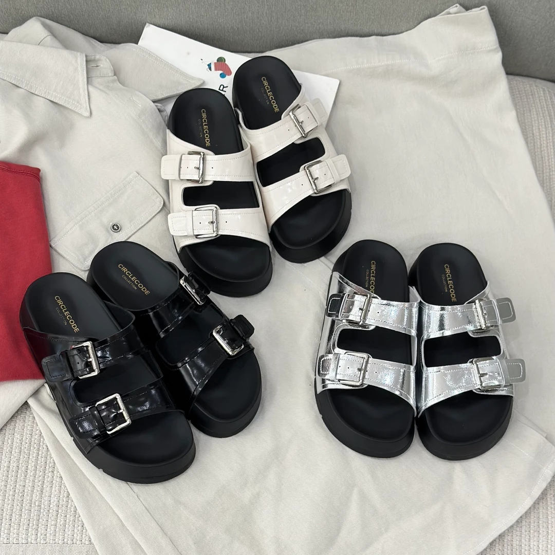 夏季中跟复古港风休闲鞋网红厚底韩版百搭凉鞋露趾