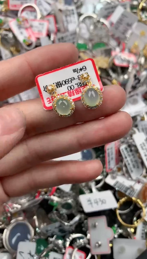 银S925镶嵌戒指翡翠13-13-13    2