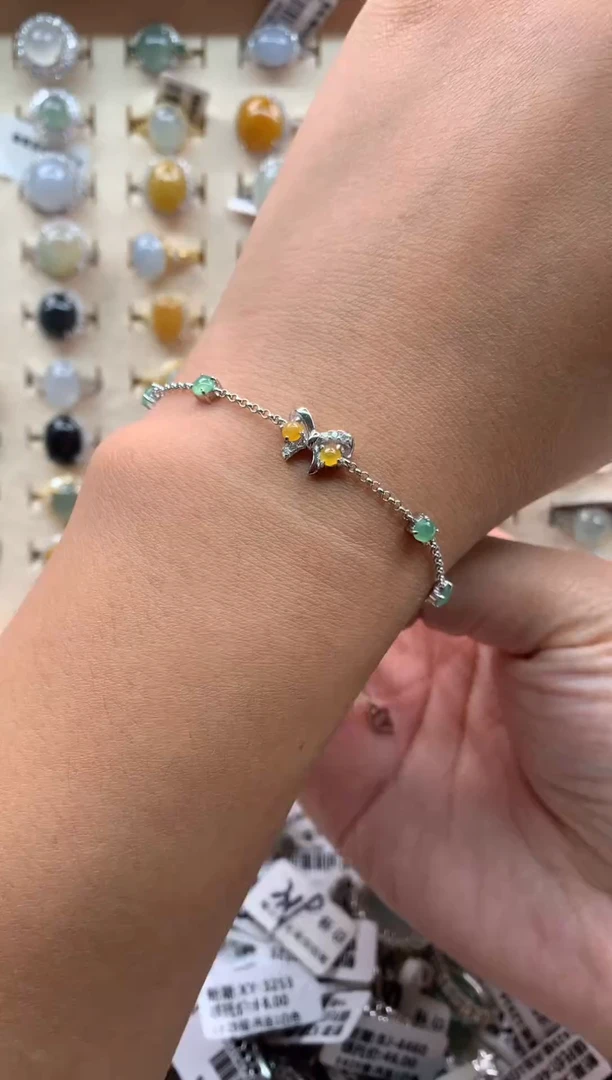 翡翠银S925镶嵌吊坠(不含链)手链