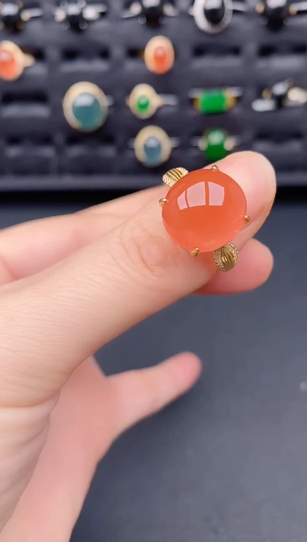 银S925镶嵌南红玛瑙戒指133