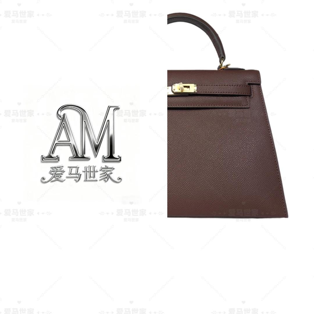 【卡戴衫】早秋新款定制KL25外缝掌纹牛皮女包【马鞍红】34008