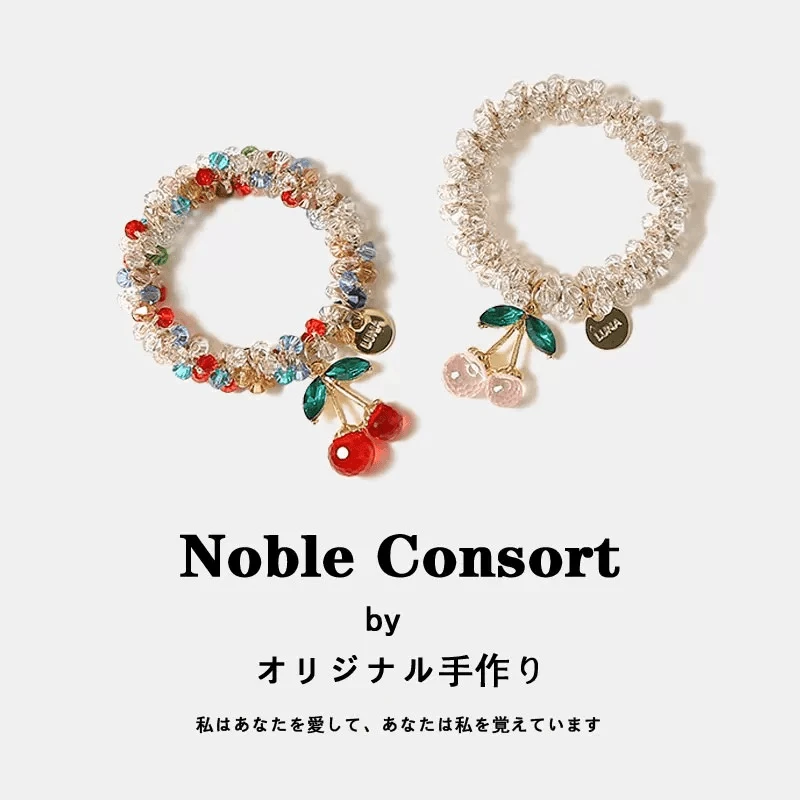 水晶水钻新款气质樱桃发绳送闺蜜手链两用个性扎马尾网红简约饰