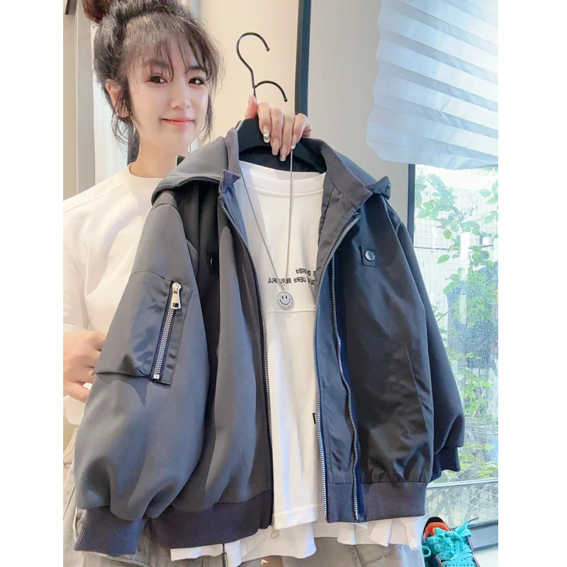 男童秋季洋气童装上衣新款中大童连帽秋装休闲外套MT844