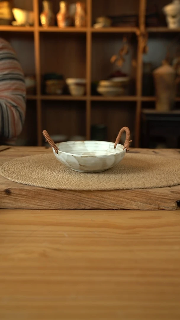 粉影系列的6英寸麻绳小提篮1个