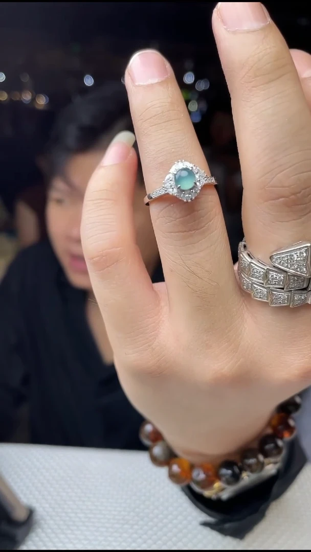 翡翠戒指银S925镶嵌31593T15-3N04-多样性/发一件