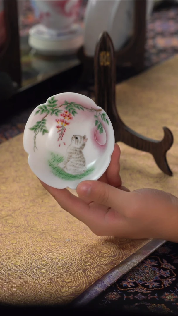 英姐好物分享@@猫咪花瓣杯