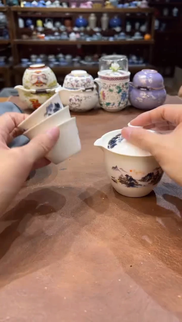 真的很便宜超好看会开片的旅行茶具