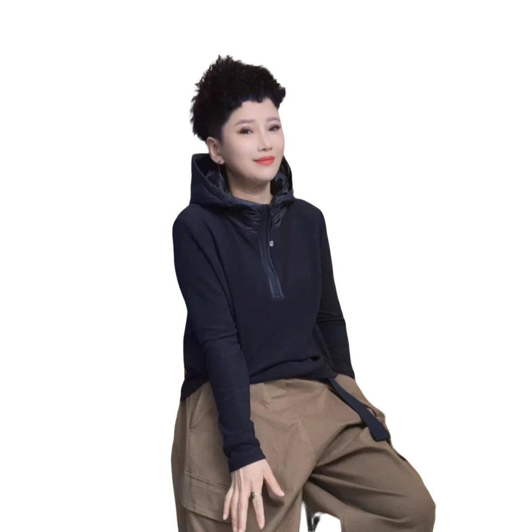 （利姐严选）时尚百搭德绒帽衫长袖