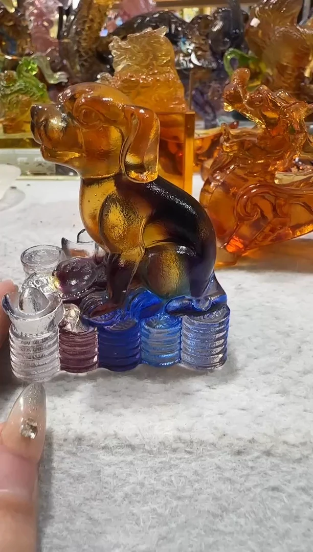 琉璃手工艺品小狗狗