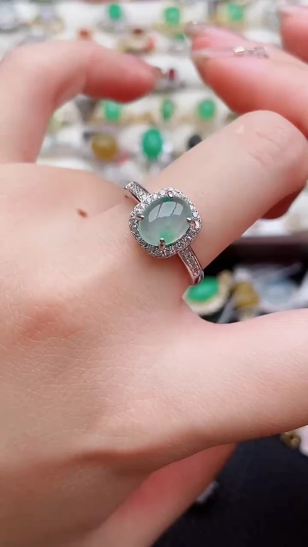 银S925镶嵌戒指翡翠34