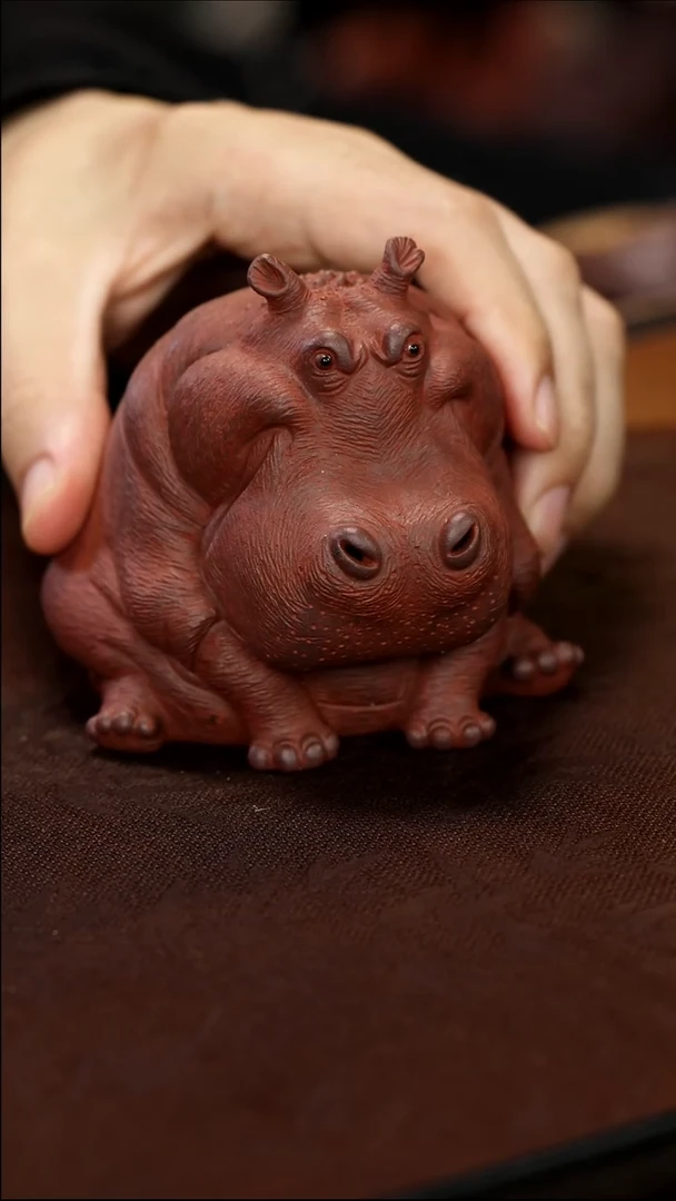 精工河马雕塑茶宠摆件