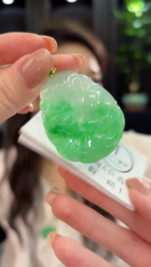 吊坠(不含链)18K金镶嵌翡翠 缅甸A货/支持复检/一件