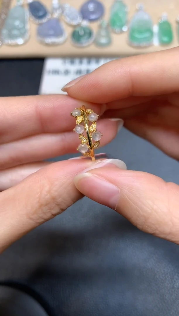 【闪购商品】翡翠戒指18K金镶嵌【无服务费