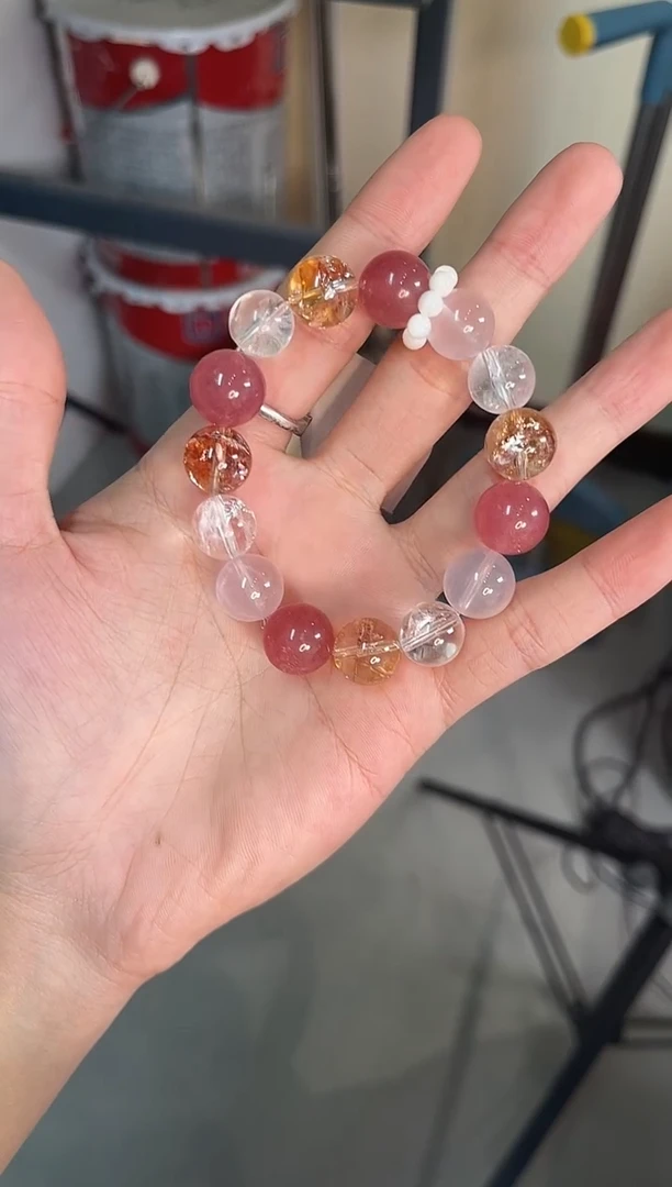 未镶嵌手链水晶绯烟紫金箔