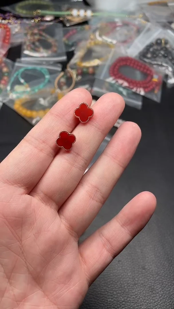 未镶嵌南红玛瑙耳饰多样性发货拍一发一