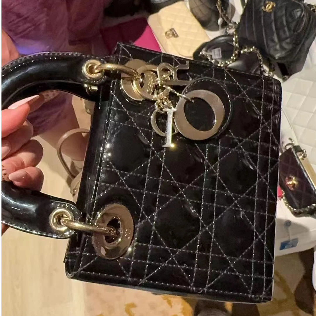 99新 DIOR/迪奥 壹臻/迪奥戴妃漆皮黑金22年 80454369