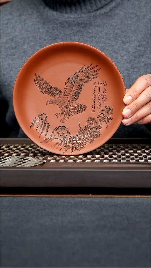 清水泥壶承鹏程万里壶承原矿清水泥直径18厘米