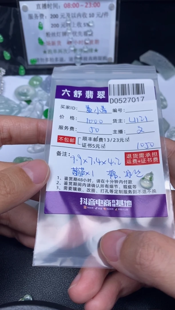 翡翠未镶嵌吊坠(不含链)D0527017