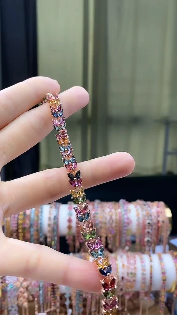 【闪购商品】碧玺手链银S925镶嵌6666666666