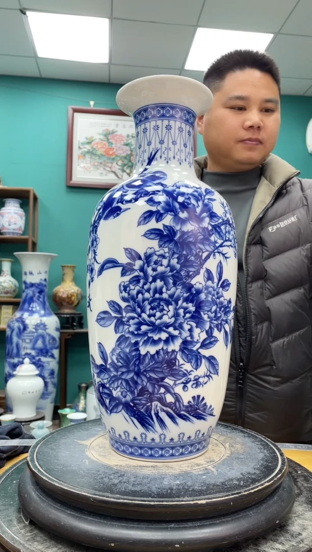 摆件青花富贵平安陶瓷摆件