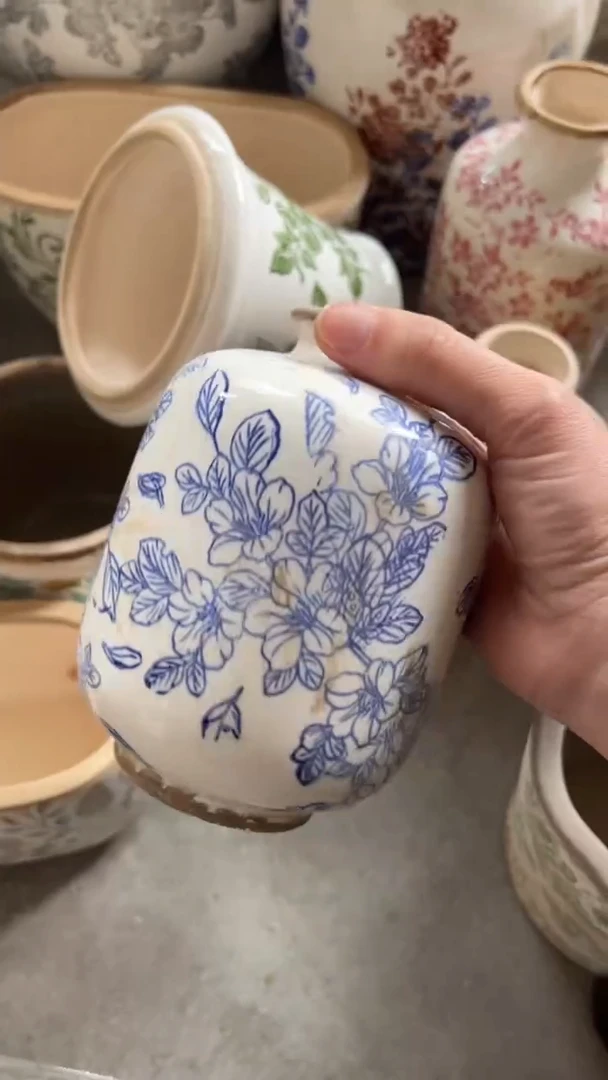 【闪购商品】陶瓷微瑕花盆高15.5cm内口3.5cm