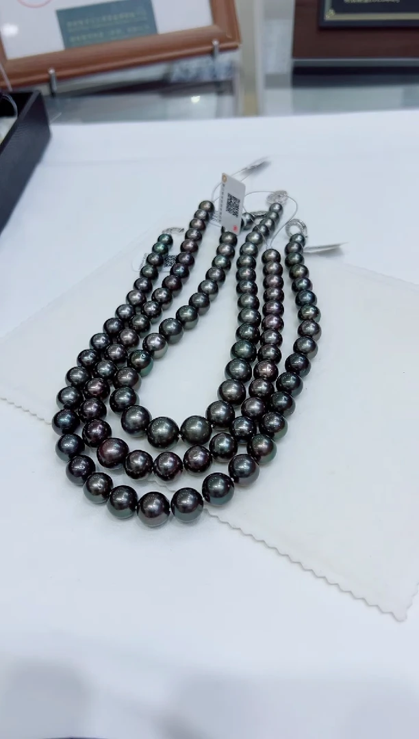 未镶嵌项链海水珍珠大溪地11-13不退换总4000