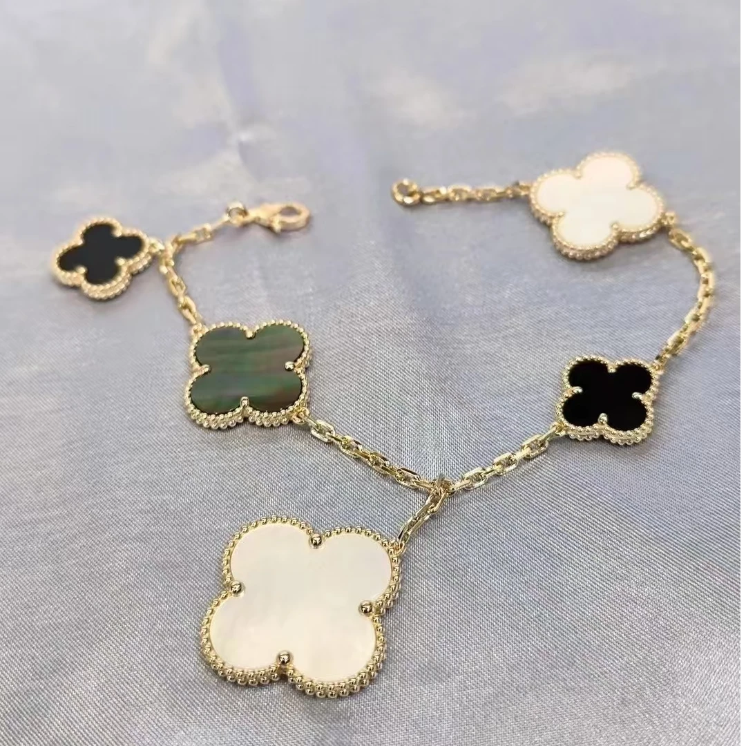 18K金不规则三色五花手链 RZ (定制品质48小时鉴赏期)