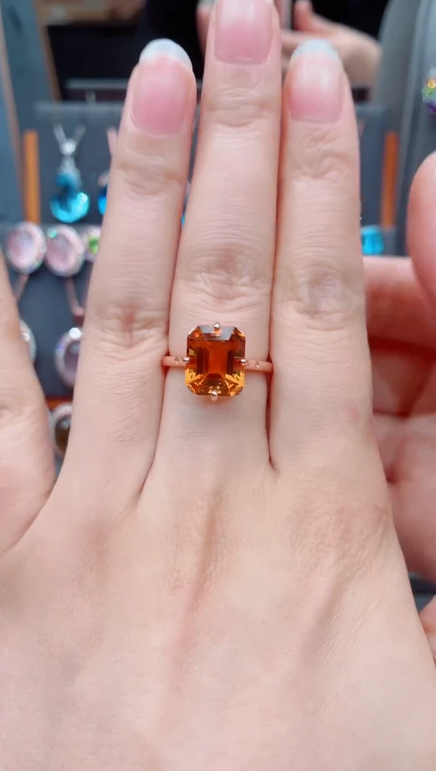 银S925镶嵌戒指水晶水晶戒指