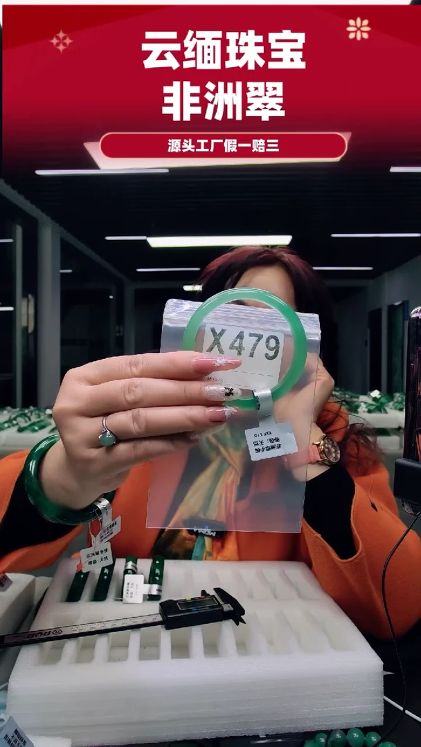 未镶嵌手镯石英质玉（非洲翠）63圈口X479