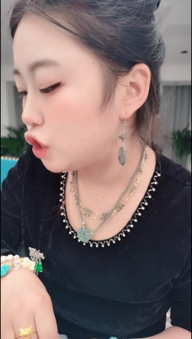 颈饰银S925镶嵌翡翠0225山鬼耳坠