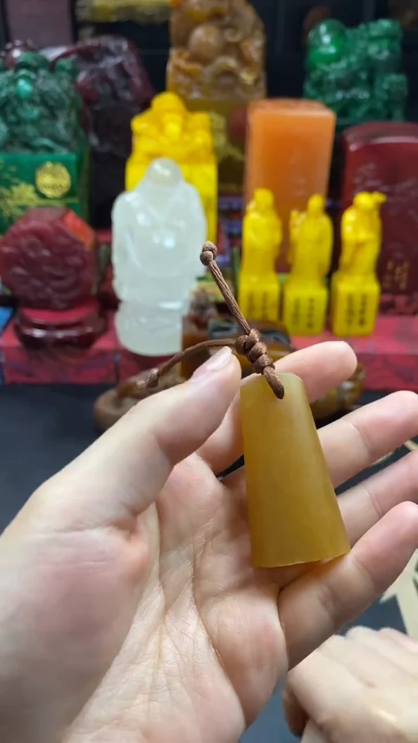 寿山石印石田黄冻素章 墨趣