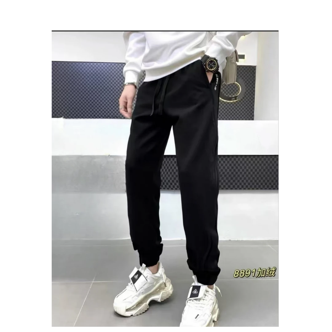 8891男士休闲收口加绒裤