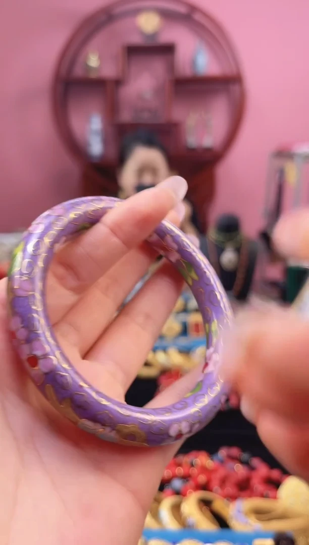 景泰蓝公主镯 56-60可戴/1.2粗版 紫色