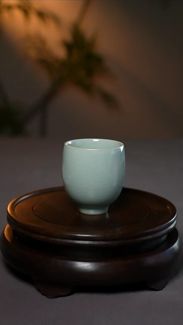 仿古汝官釉原产地佛像杯