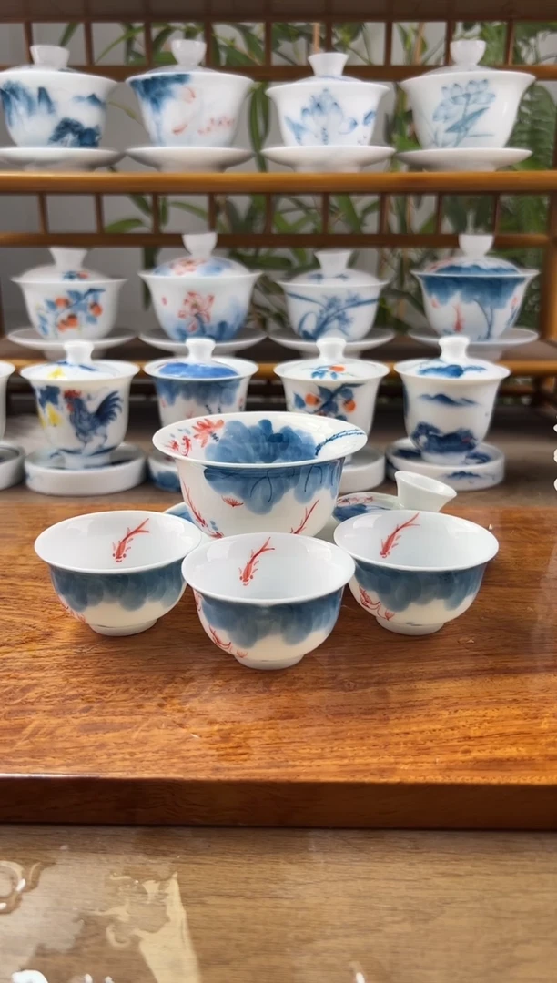 全品线条莲130ml內绘+小和顺杯3个