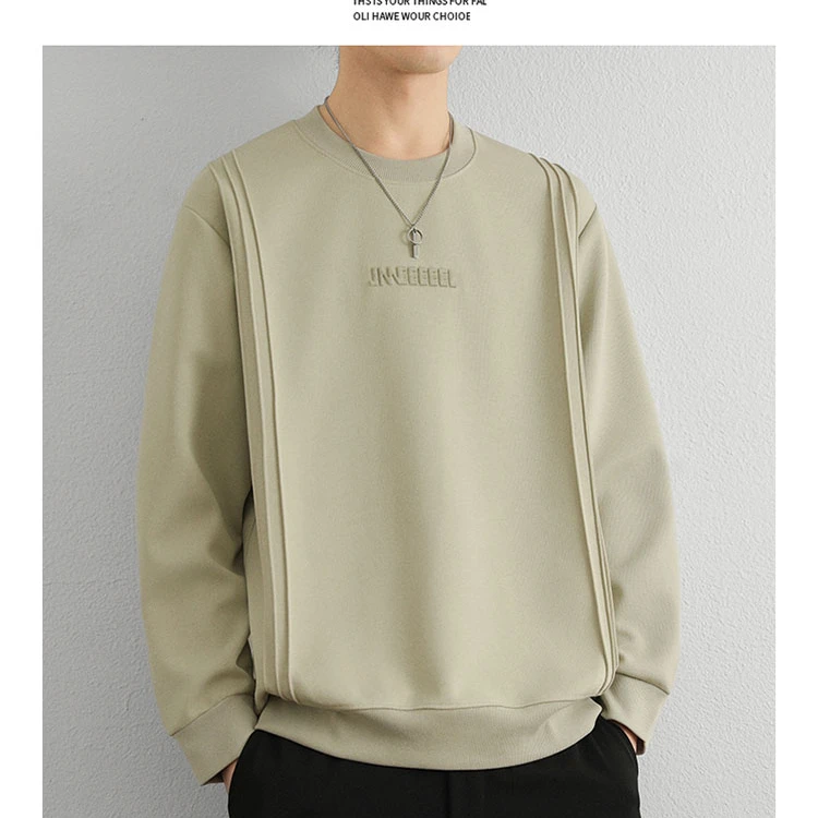 2025春季新款圆领套头纯色卫衣软糯亲肤舒适时尚百搭休闲潮春秋