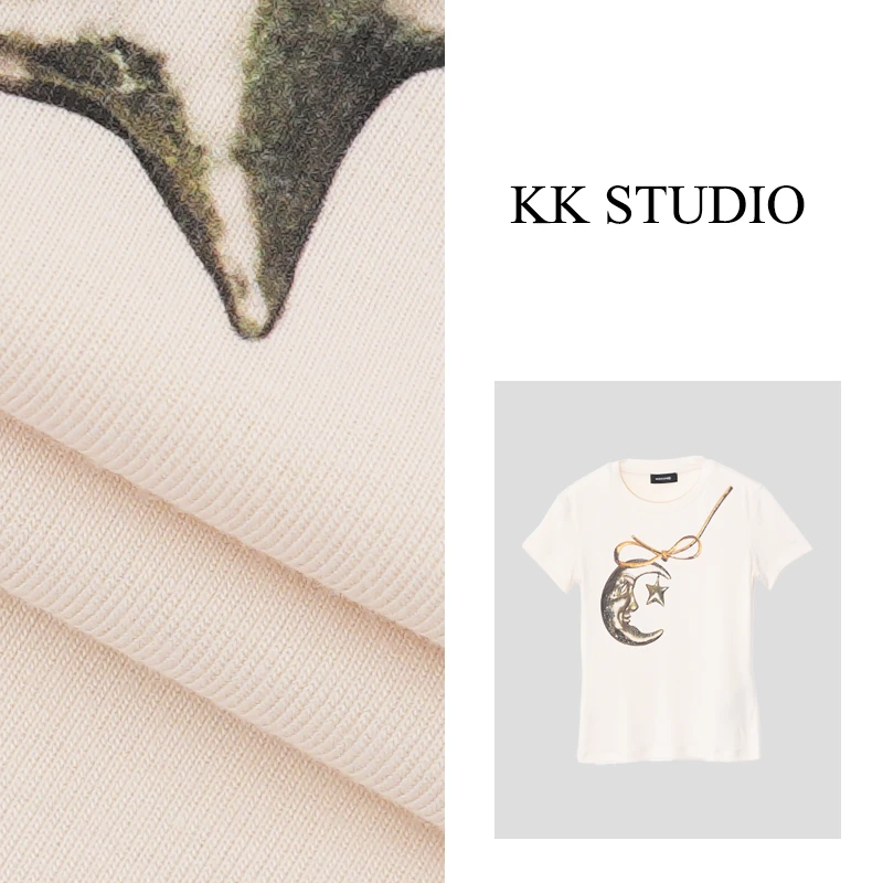 淇老KK  STUDIO春夏新款百搭印花圆领短袖上衣8869