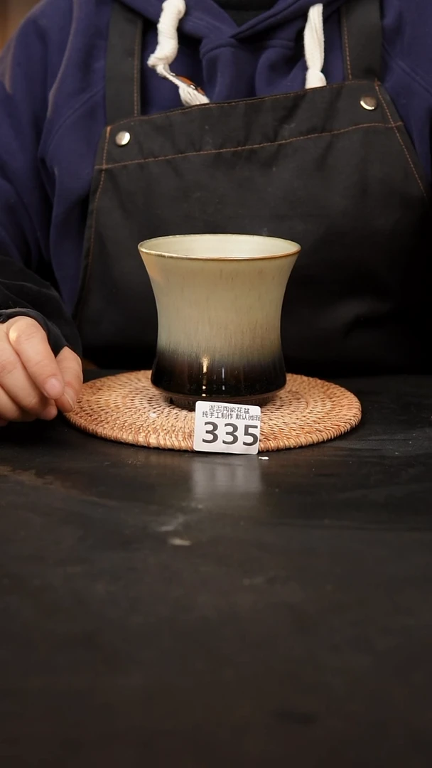 【闪购商品】瓷片335泥泥手工花盆口10高11