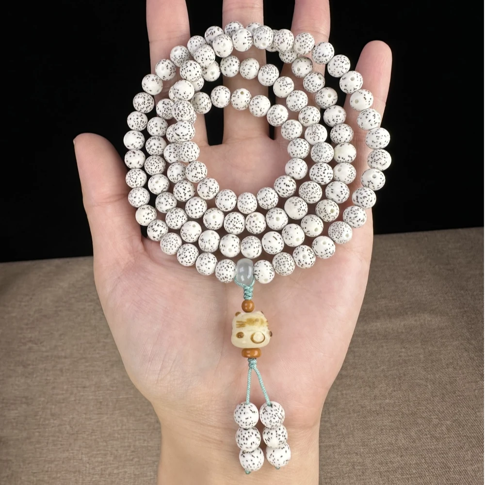 海南星月菩提圆珠108颗手串脖挂7mm简约百搭星月菩提文玩男女款