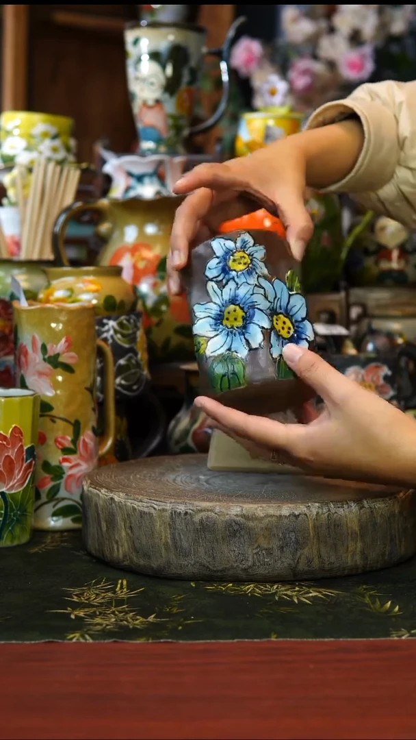 花瓶/杯子/碗62微瑕景德镇手工高温釉下彩