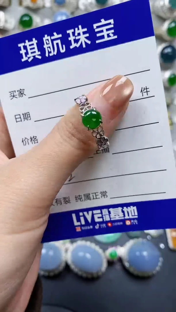 【闪购商品】翡翠戒指银S925镶嵌0032
