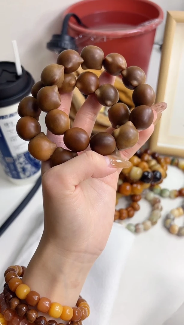 手串菩提根/象牙果沐a04干磨横孔猫猫头18*20mm手串