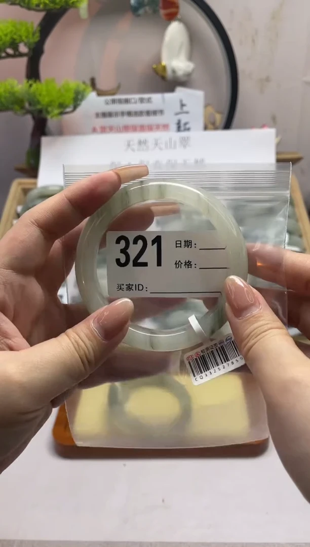 石英质玉（天山翠）手镯未镶嵌321